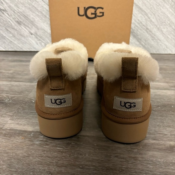 UGG | Nita Platform Ultra Mini Bootie Slippers Chestnut New In Box - Picture 7 of 10